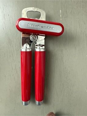 KitchenAid Multi-Function Manual Can Opener Bottle Opener Red Stainless Steel